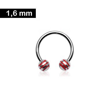 🦚 1,6 mm Hufeisenring – rot