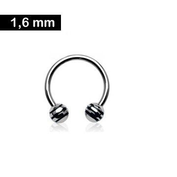 Hufeisenring  schwarz-gestreift