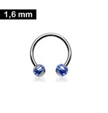 1,6 mm Hufeisenring - Blau gestreift