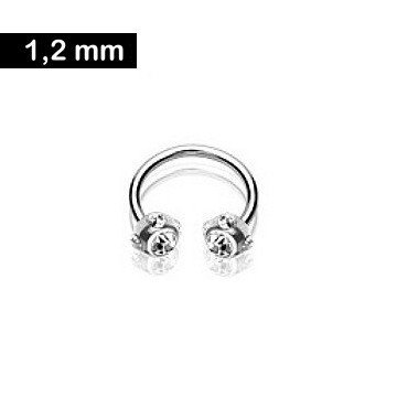 1,2 mm Hufeisen Piercing - kristall