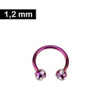 Piercingring pink mit Zirkoniasteinchen