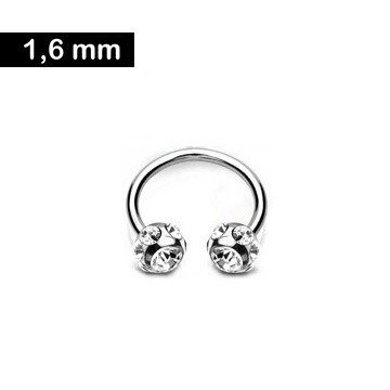 1,6mm Brustpiercing Ring kristall