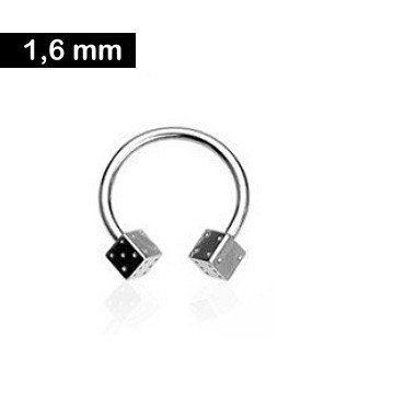Brustpiercingring Würfel