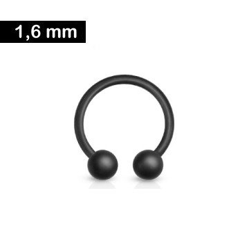 1,6 mm Hufeisenring schwarz matt