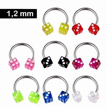 Hufeisenring mit Würfel 1,2 mm