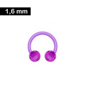 1,6mm Circular Barbell Kunststoff - violett