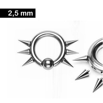 Piercing Ring 2,5 x 12 mm Spitzen