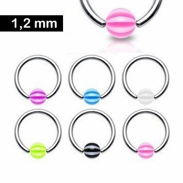 1,2 mm BCR-Ring mit UV-Ball - 6 Farben