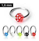 Piercingring mit UV-Würfel - 5 Farben