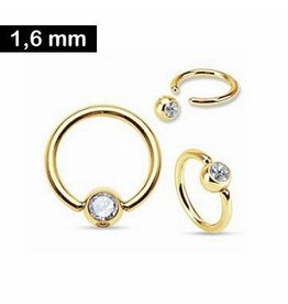 1,6 mm Piercingring Gold