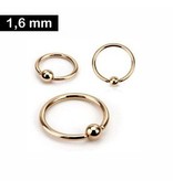 1,6 mm BCR Piercing Ring rosefärbig