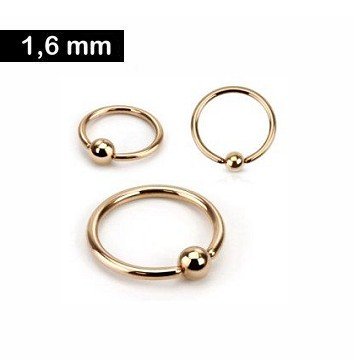 1,6 mm BCR Piercing Ring rosefärbig