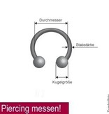 Acryl Hufeisenring Schwarz – Kunststoff - 2,5 bis 6 mm