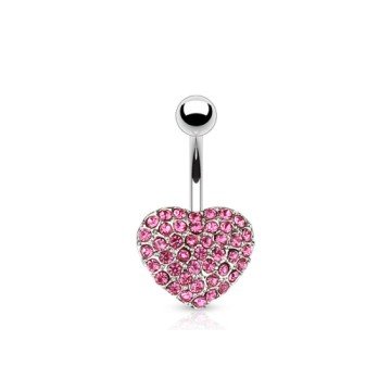 Bauchnabelpiercing Herz Pink