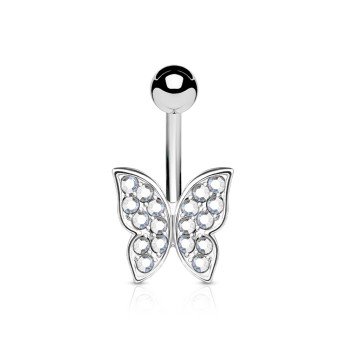 Kristall Bauchnabelpiercing Schmetterling