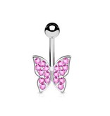 Pinkes Bauchnabelpiercing Schmetterling