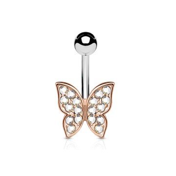 Bauchpiercing Schmetterling  Rosegold