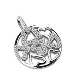 Damen  Anhänger Herzen mit Zirkoniasteinchen