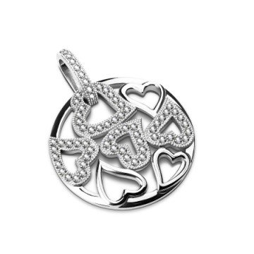 Damen  Anhänger Herzen mit Zirkoniasteinchen