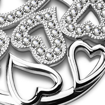 Damen  Anhänger Herzen mit Zirkoniasteinchen