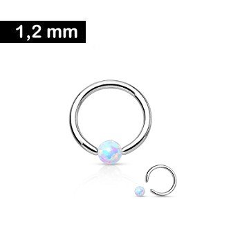 Piercing Ring mit Synthetic Opal Kugel