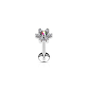 Tragus Piercing Blume Kristall
