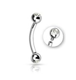 1,2 mm Titan Piercing Banane mit Stein