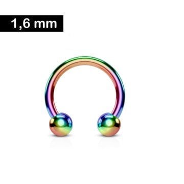 1,6 mm Brustpiercing - regenbogenfärbig