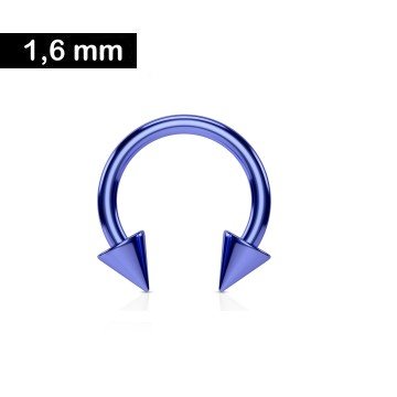 1,6mm Hufeisenring Blau mit Spitzen