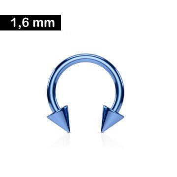 1,6mm Hufeisenring Hellblau mit Kegel