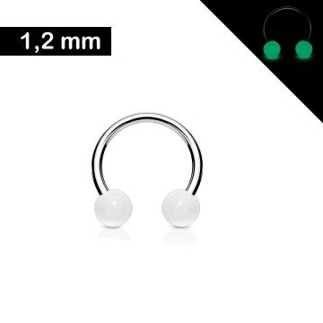 1,2 mm Piercing Ring mit zwei Kugeln