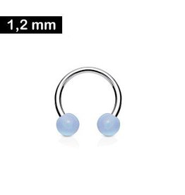 1,2 mm Piercingring mit zwei Kugeln