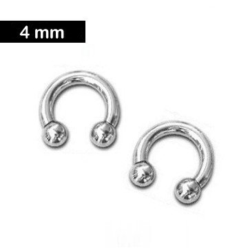 4 mm Hufeisenring für Nippelpiercing