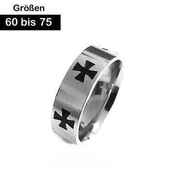 Edelstahlring Eisenes Kreuz