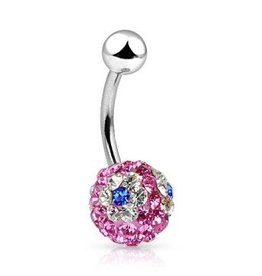 Bauchnabelpiercing Blume Glitzerstein