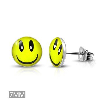 7mm Ohrstecker lachender Smilie