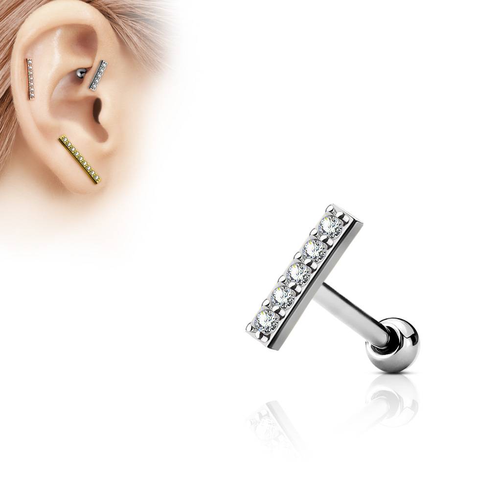 🦚 Ohrpiercing mit kristall Steinchen