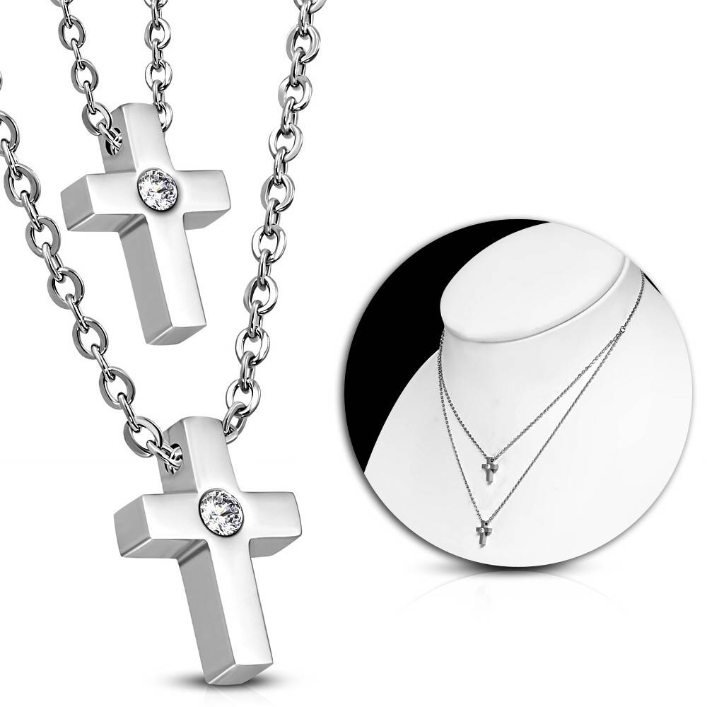 Halskette Edelstahl Kreuz