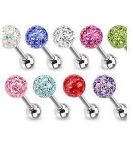 Zungenpiercing mit 6 mm Epoxy-Kugel – Chirurgenstahl 316L | 12–22 mm | 8 Farben