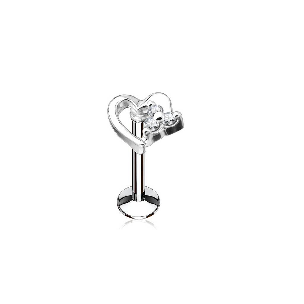 Tragus  Piercing Herz Kristall