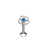 Tragus Schmuck Blume blau