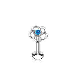 Tragus  Piercing Blume Blau