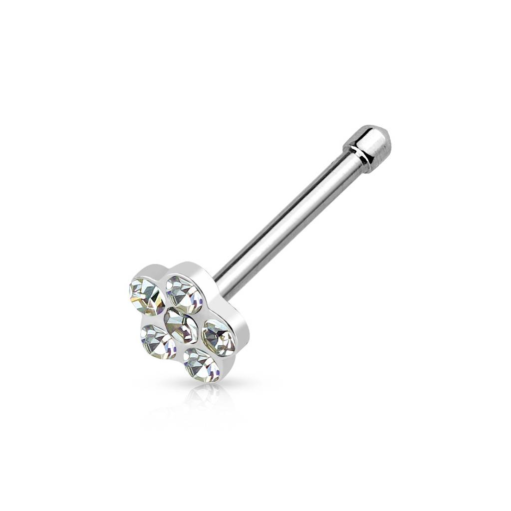 Nasenstecker Blume mit Kristallsteinchen
