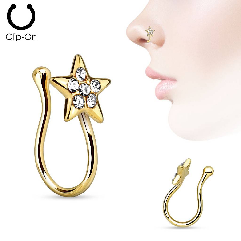 Fake Nasenstecker Piercing Gold