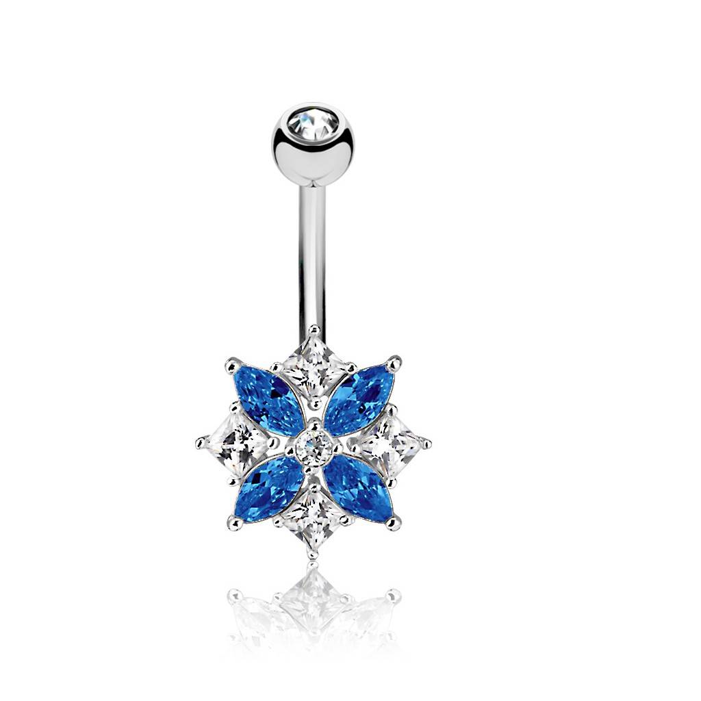 Bauchnabelpiercing  Blau
