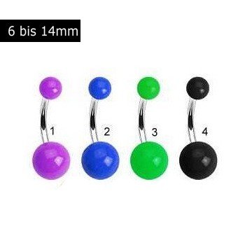 Bunte Bauchnabelpiercing 6mm bis 14mm