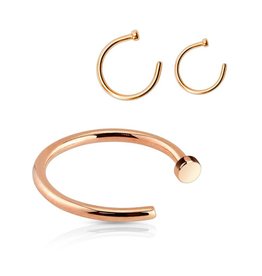Dünner Nasenring Roségold – Chirurgenstahl 316L / PVD | 0,6 mm | 8 & 10 mm