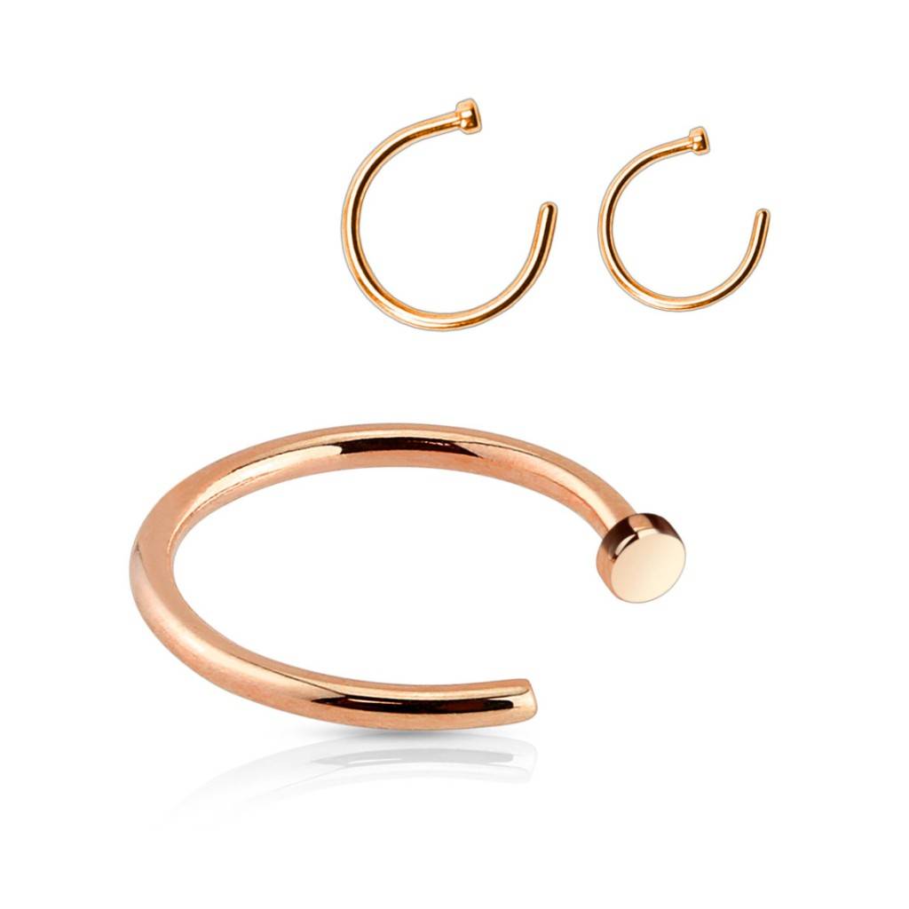 Dünner Nasenring Roségold –  0,6 mm | 8 & 10 mm