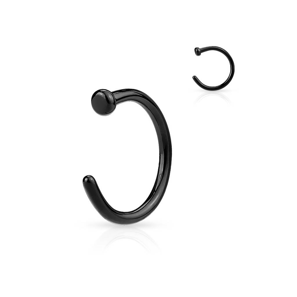 0,6 mm Nasenstecker Ring schwarz