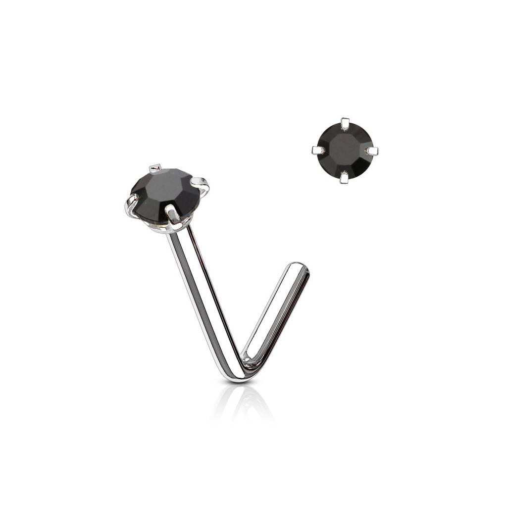 Nasenstecker L-Form schwarz